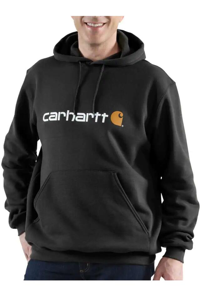 Bluza sportowa męska z kapturem Carhartt Midweight Signature Logo Sweatshirt