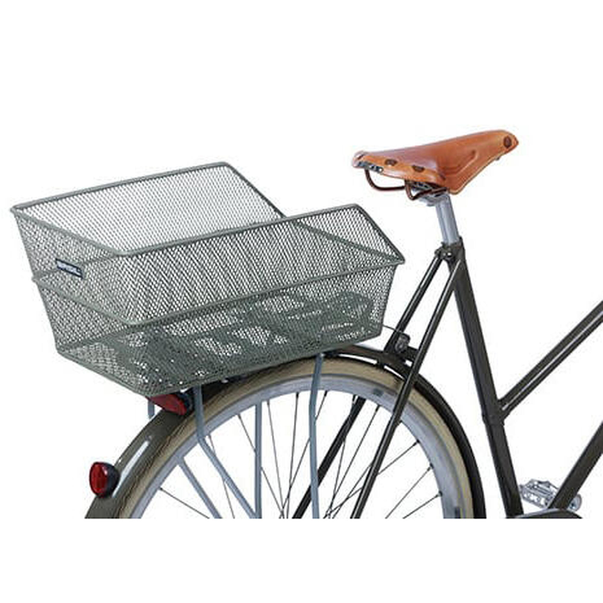 Panier à vélo Cento FM avec fixation fixe 38 x 24 x 11 cm - vert olive
