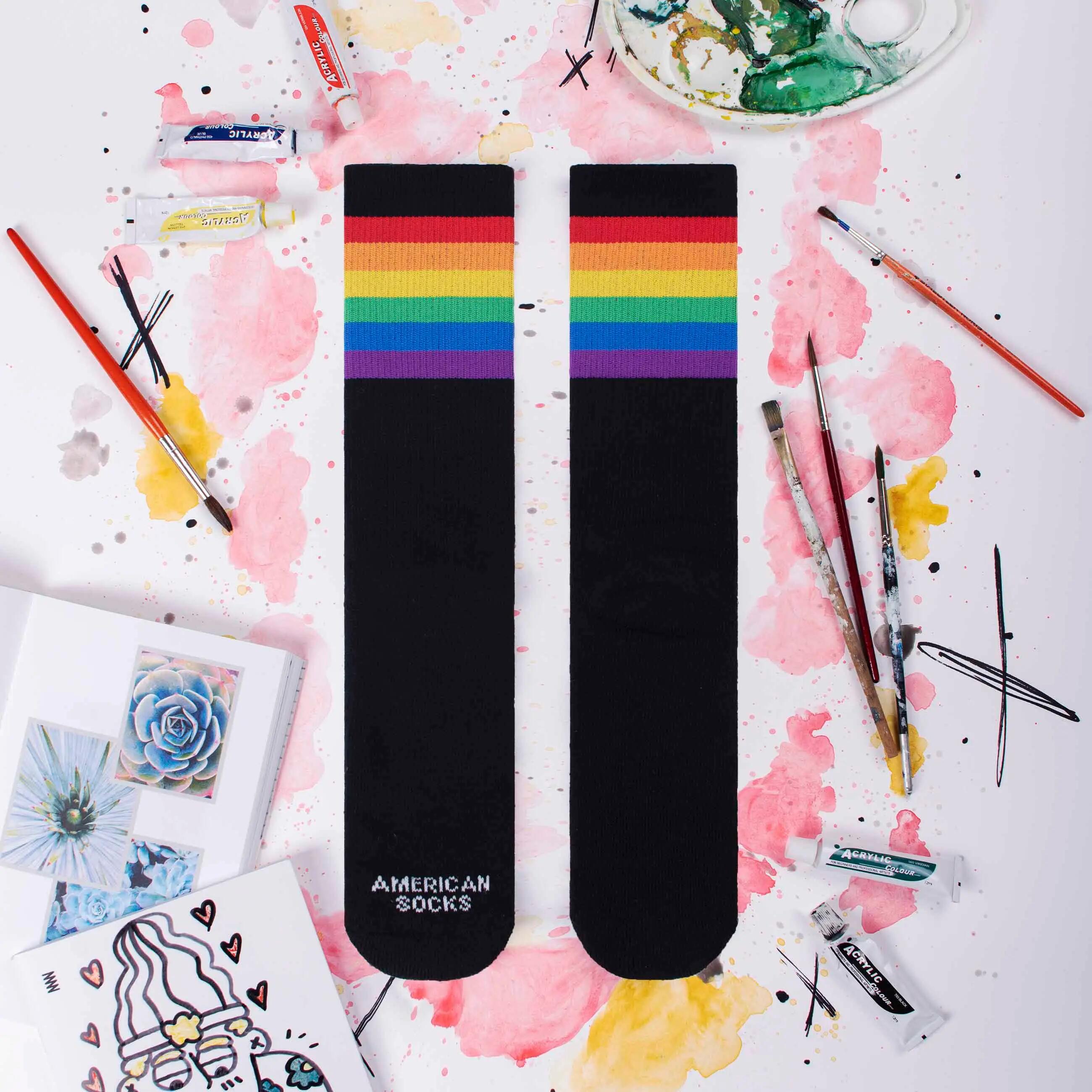 Calcetines American Socks Arcoíris Orgullo negro 7/8