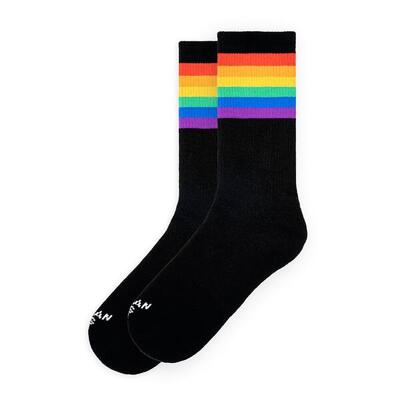 Sokken rainbow pride (black) - mid high - american socks