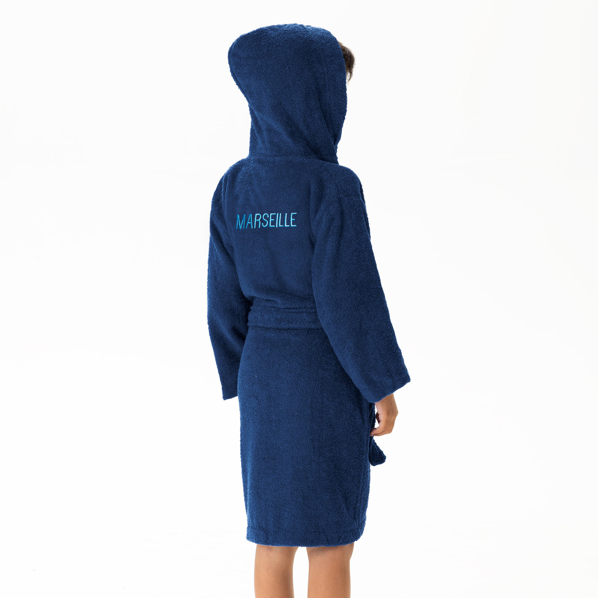 Peignoir de bain enfant 100% coton football Marseille - Ruban 2/7