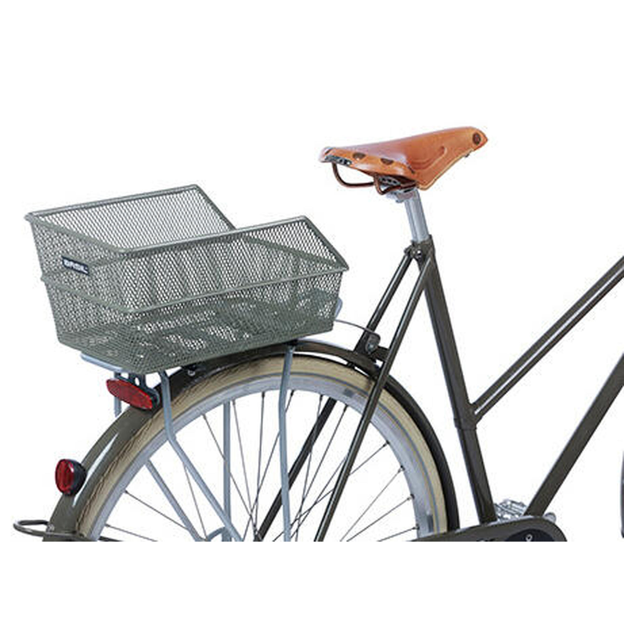 Fietsmand Cento S FM met vaste montage 31 x 21 x 9 cm - olijfgroen