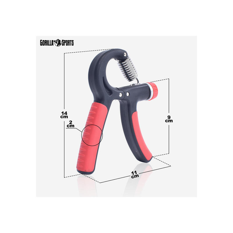 Handtrainer - Rubber - Anti-slip grip - Verstelbaar 10 tot 40 kg