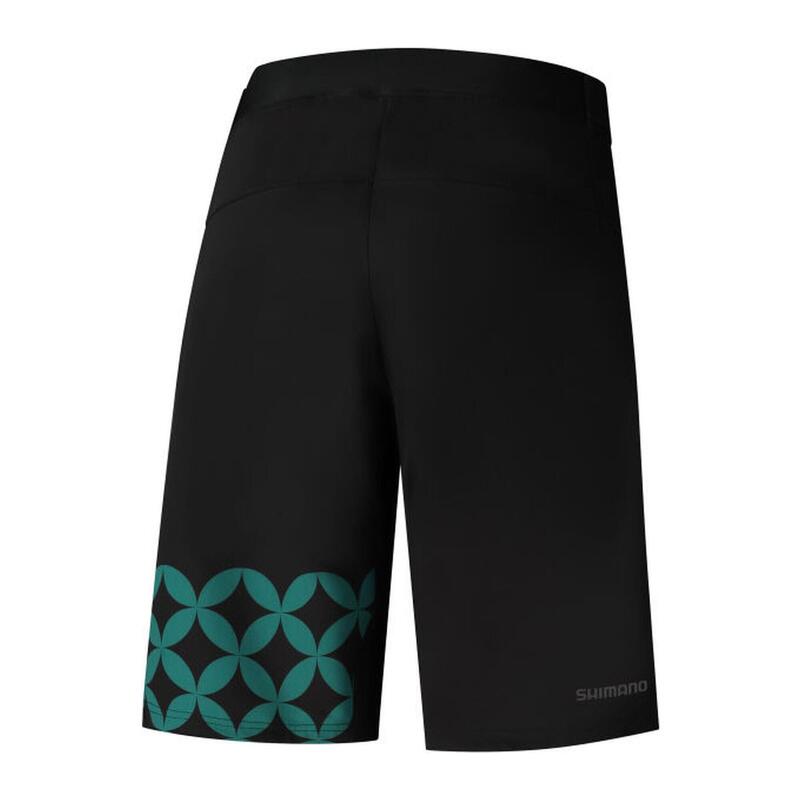 SHIMANO W's SAYAMA PRINTED SHORTS, Black/Green