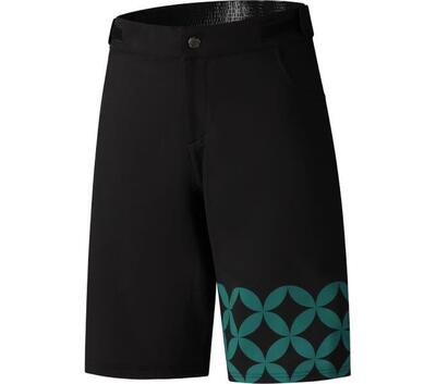 Shimano w's sayama shorts met print, zwart/groen