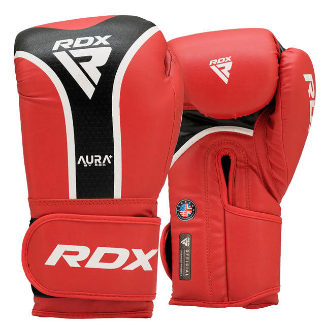 Mănuși box RDX AURA PLUS T-17, Roșu/Negru, 16oz