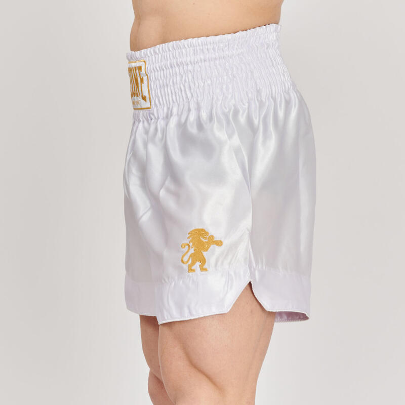 Pantalón corto Short Adulto Kick Boxing Muay Thai Leone 1947 BASIC 2 blanco