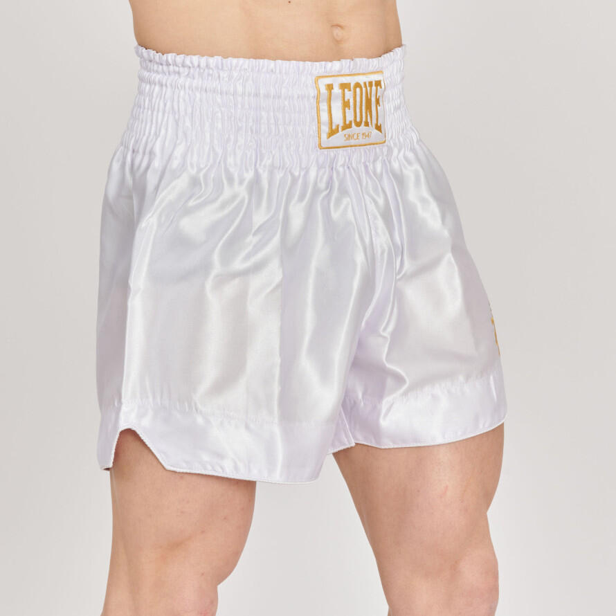 Pantalon corto Short Adulto Kick Boxing Muay Thai Leone 1947 BASIC 2 blanco