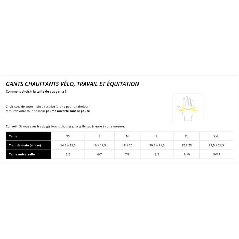 Guantes de equitación calefactables para adulto