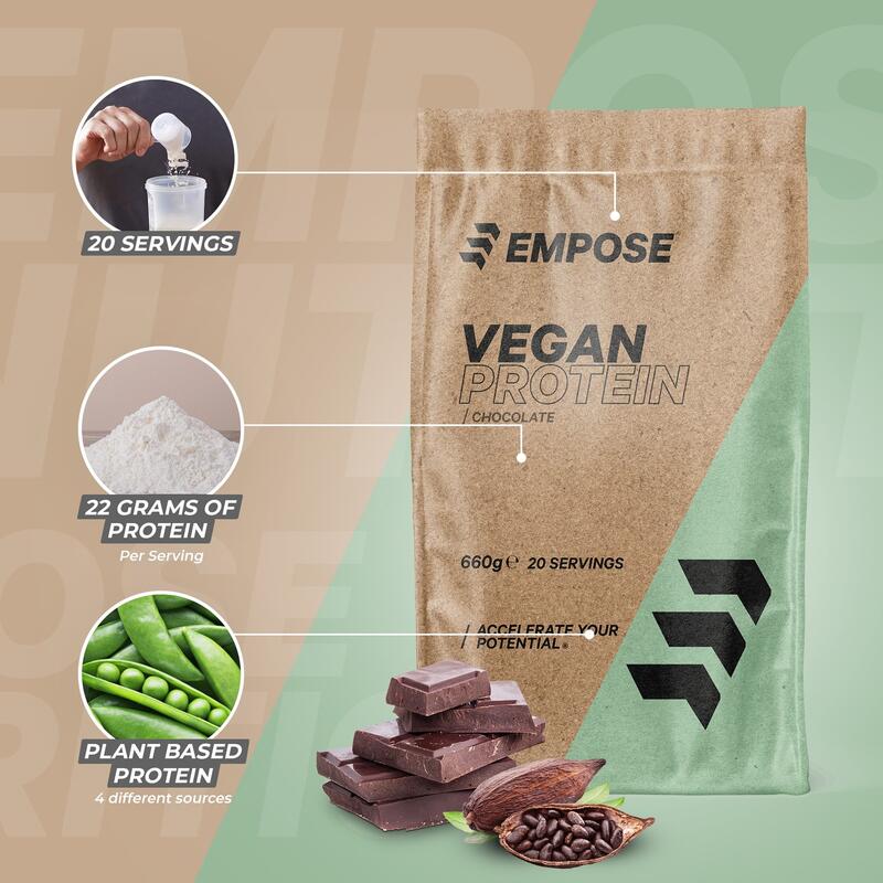 Vegan Protein - Plantaardig Eiwit Poeder - Vanille - 660 gram