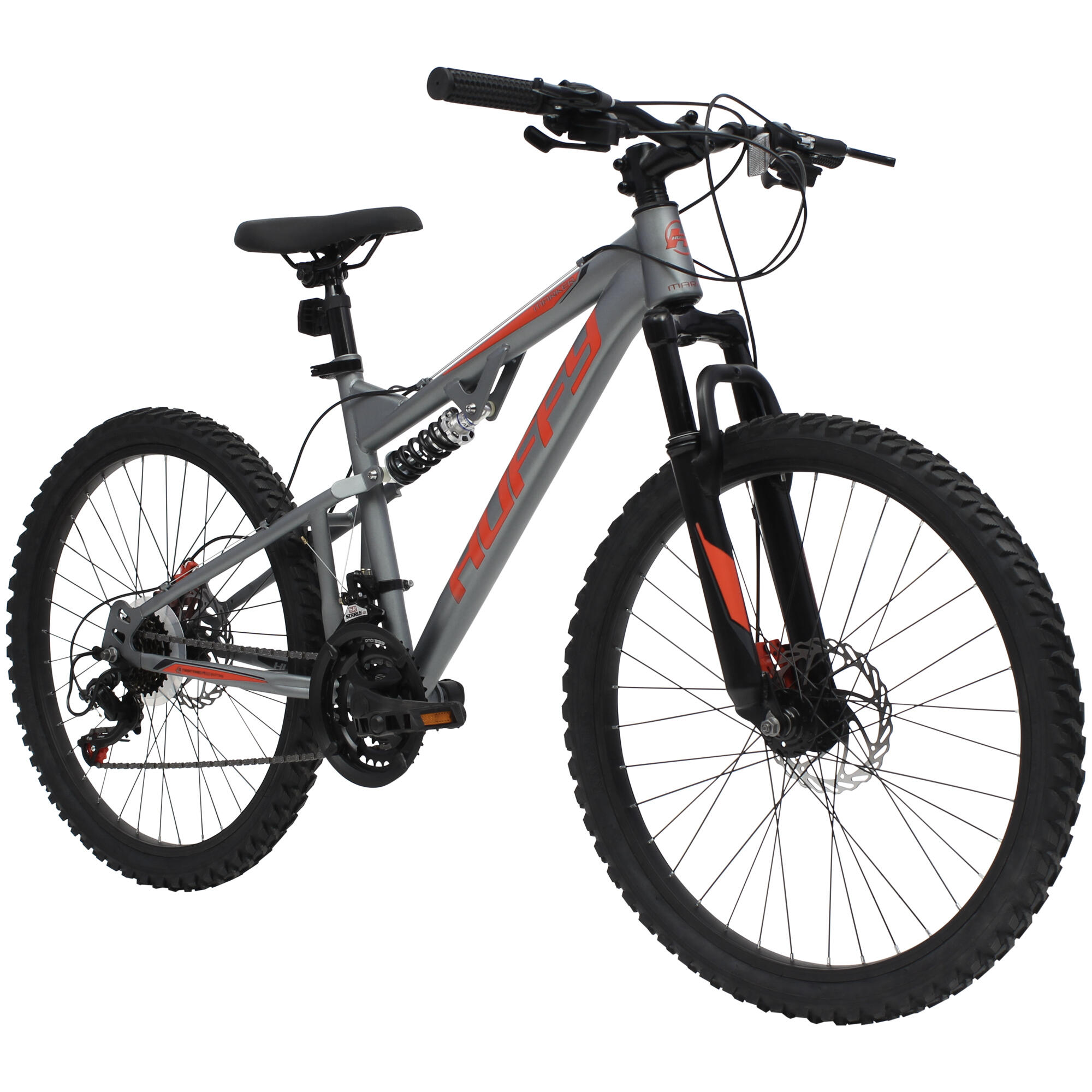 Huffy Marker Full Suspension 21spd MTB Gunmetal Grey 24