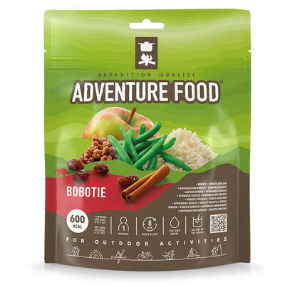 Trekking voedsel voeding bobotie rundvlees outdoor maaltijd noodrantsoen