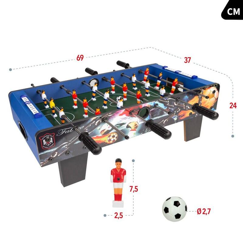 Futbolín madera azul tamaño mesa CB Games