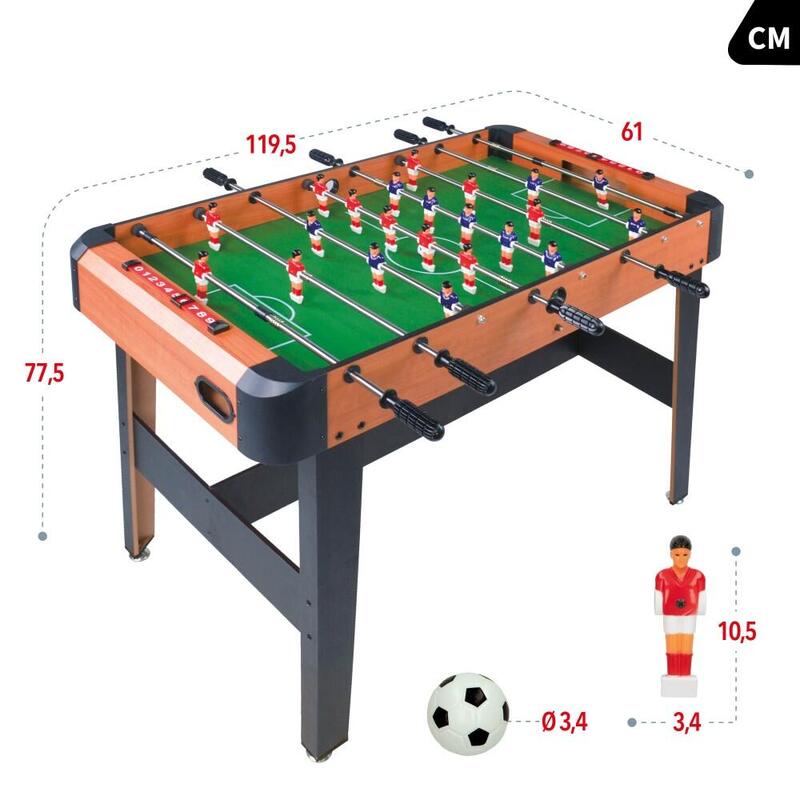 Pebolim de madeira com pernas 121x61x79 cm CB Games