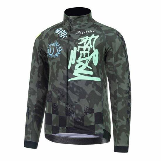 Langarmtrikot - Fahrrad - Herren - P-Jack Up - dunkelgrün