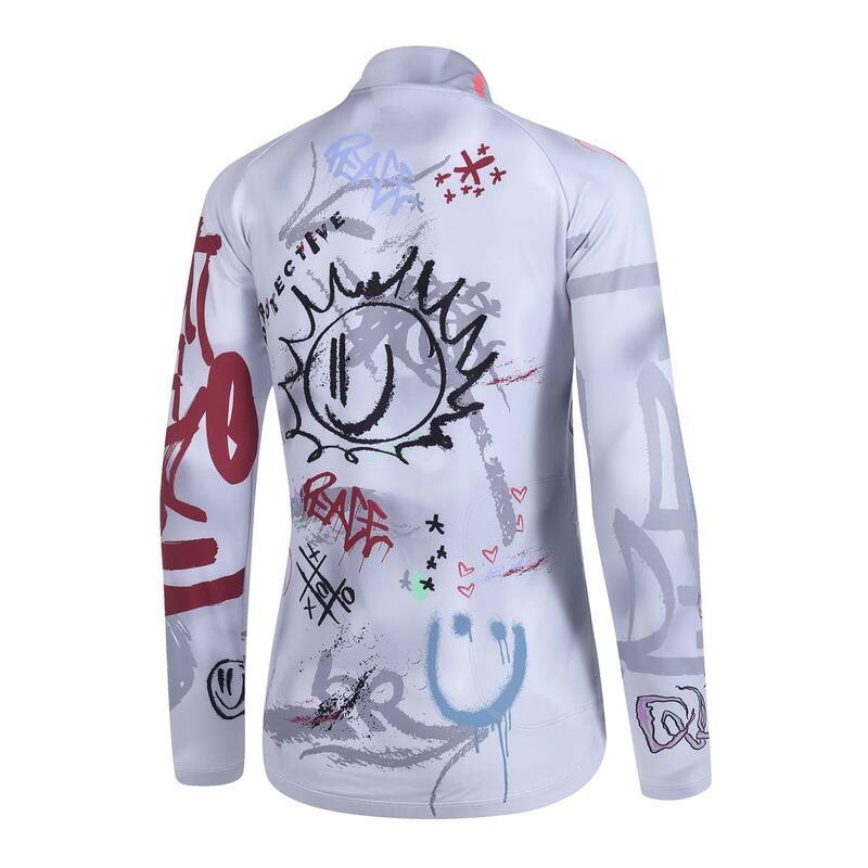 Langarmtrikot - Fahrrad - Damen - P-Paint - weiss