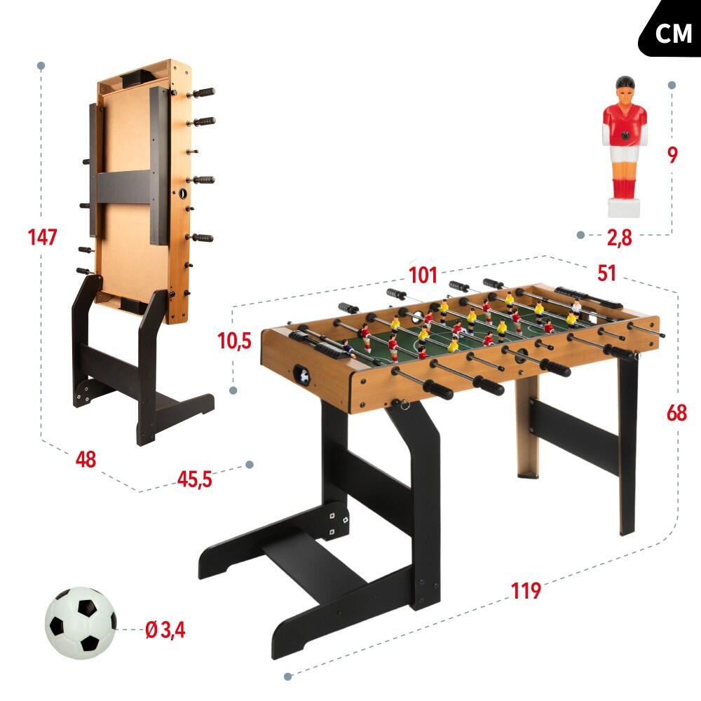 Baby-foot pliant en bois avec pieds 101x51x70 cm CB Games 4/7
