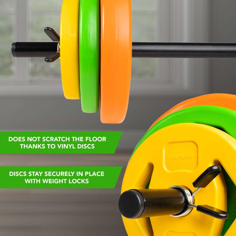 Kit barre body pump 20kg  orange, vert, jaune