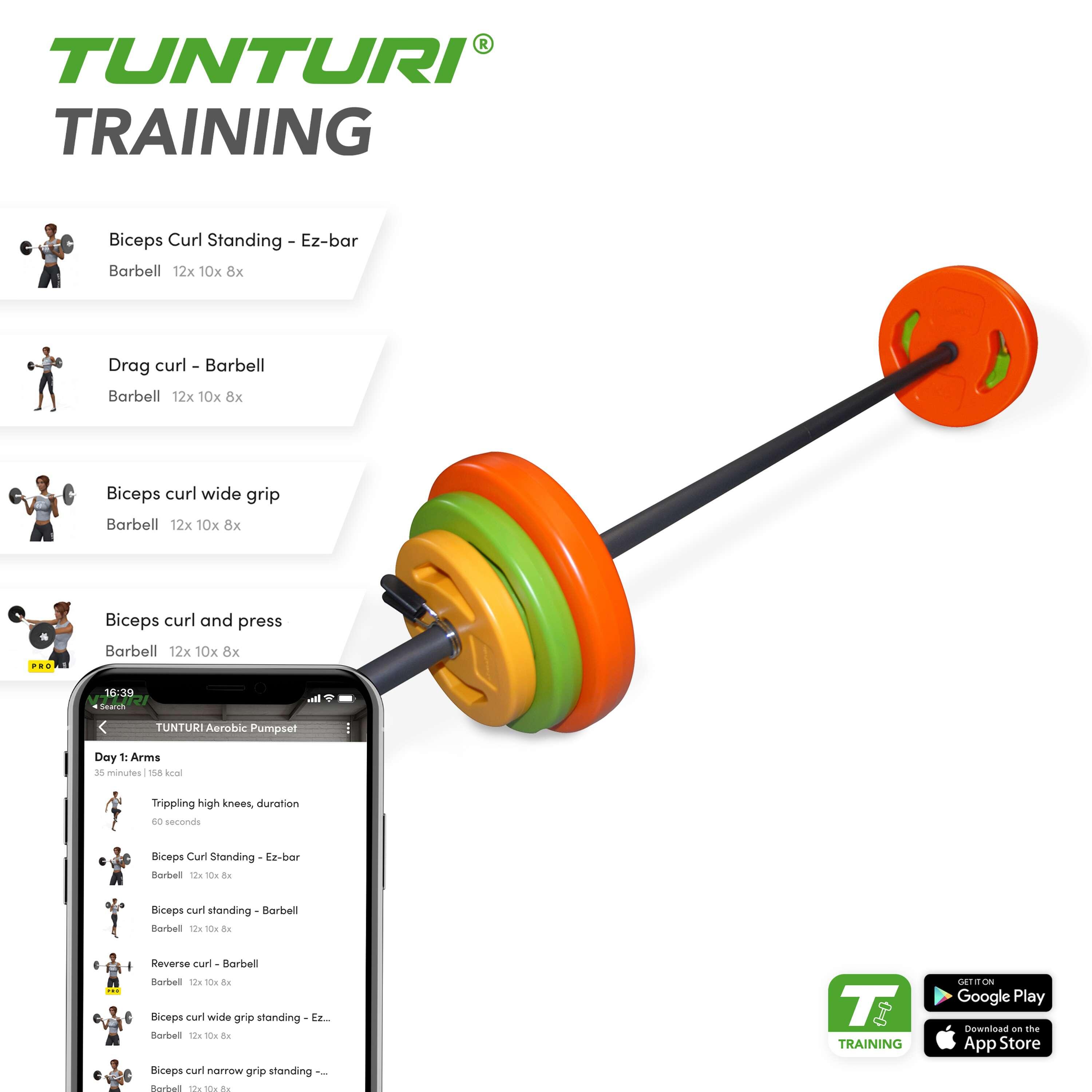 Tunturi Serie completa di manubri Aerobic Pump 20 kg