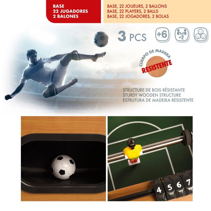 COLORBABY CB Games - Futbolín mesa, Cuerpo madera resistente, 18