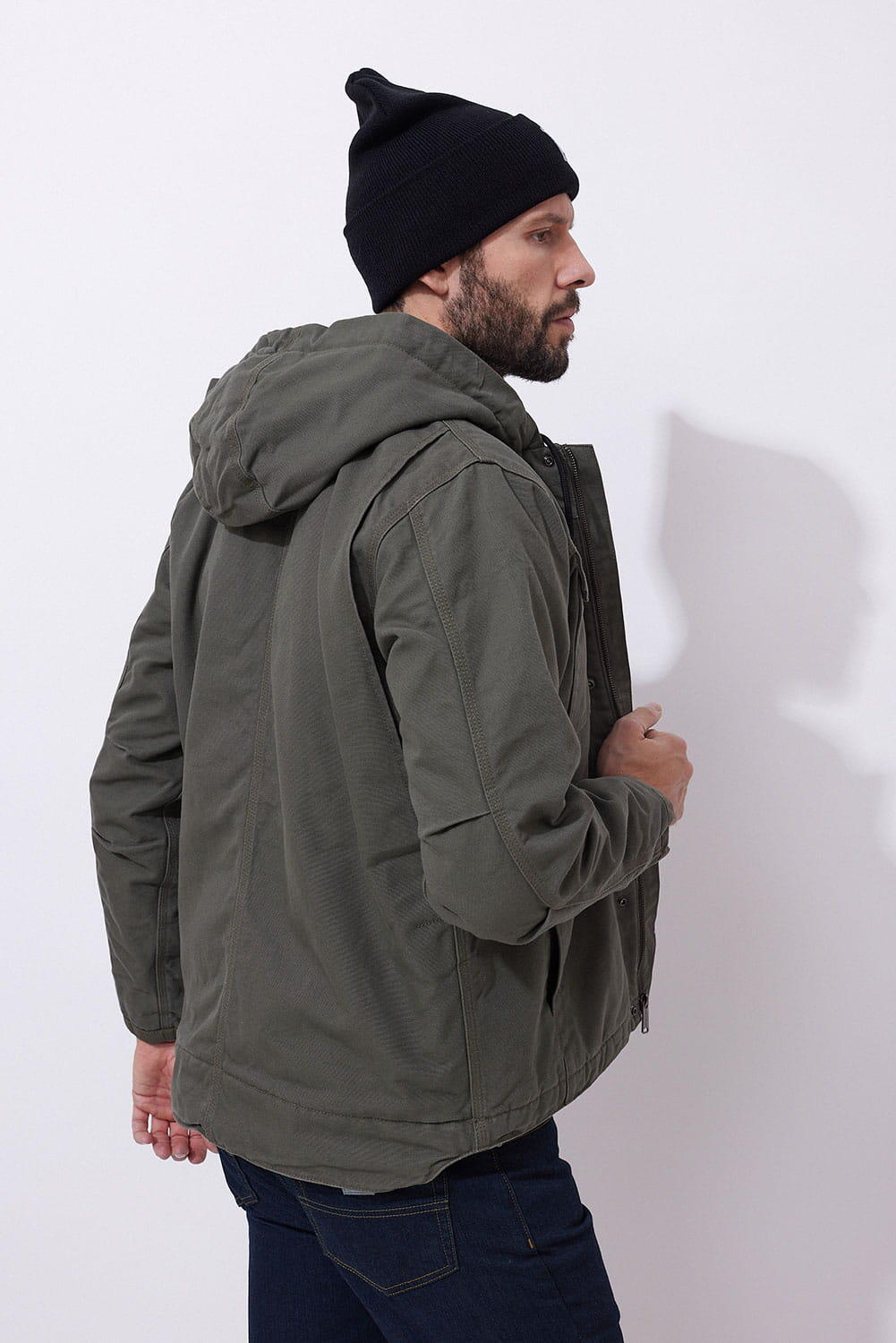 Kurtka turystyczna męska Carhartt Washed Duck Sherpa Utility ocieplana 3/4