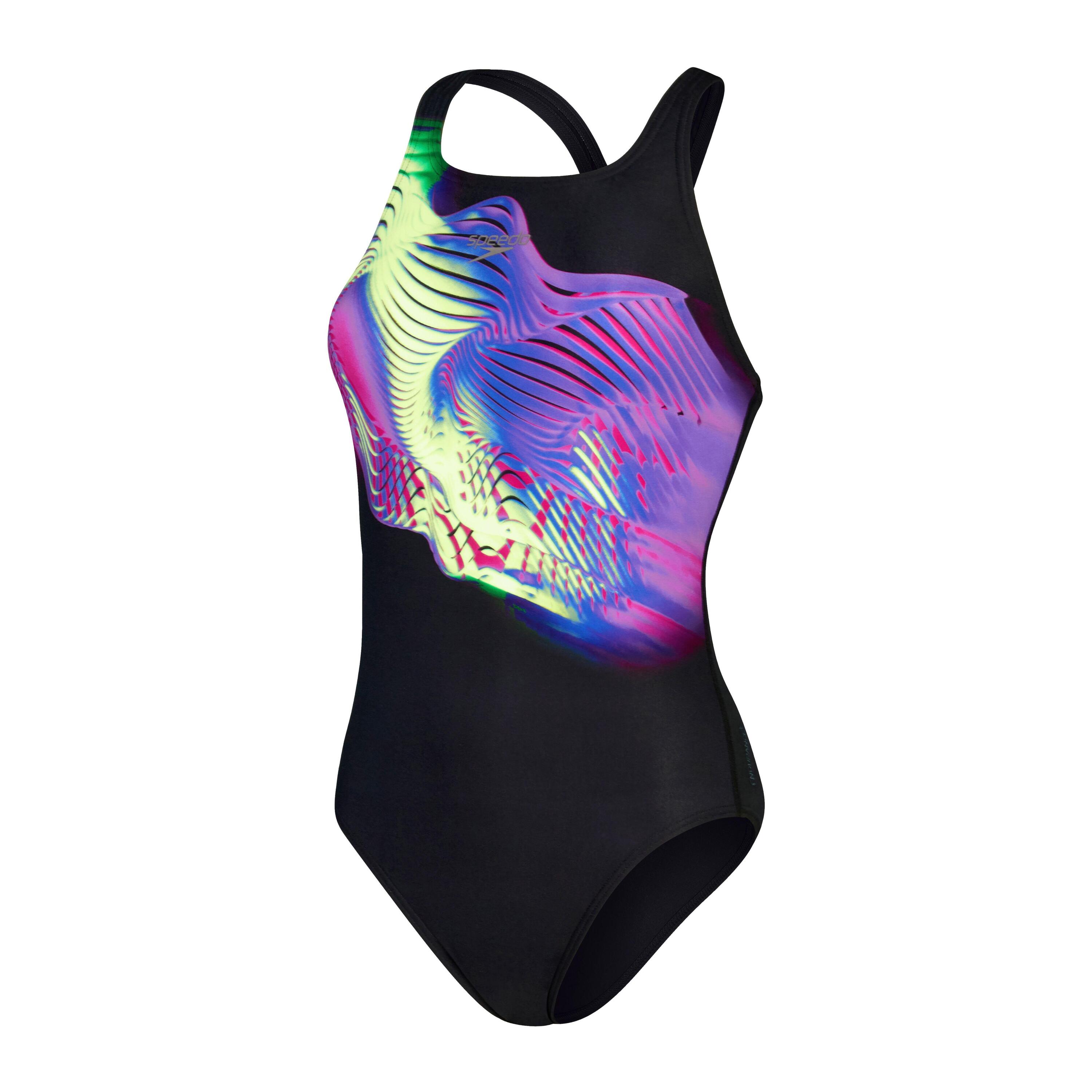 Maillot de Bain Femme 1 pièce Speedo Eco+ Placem Dig Medalist Noir Multi Couleur 7/7