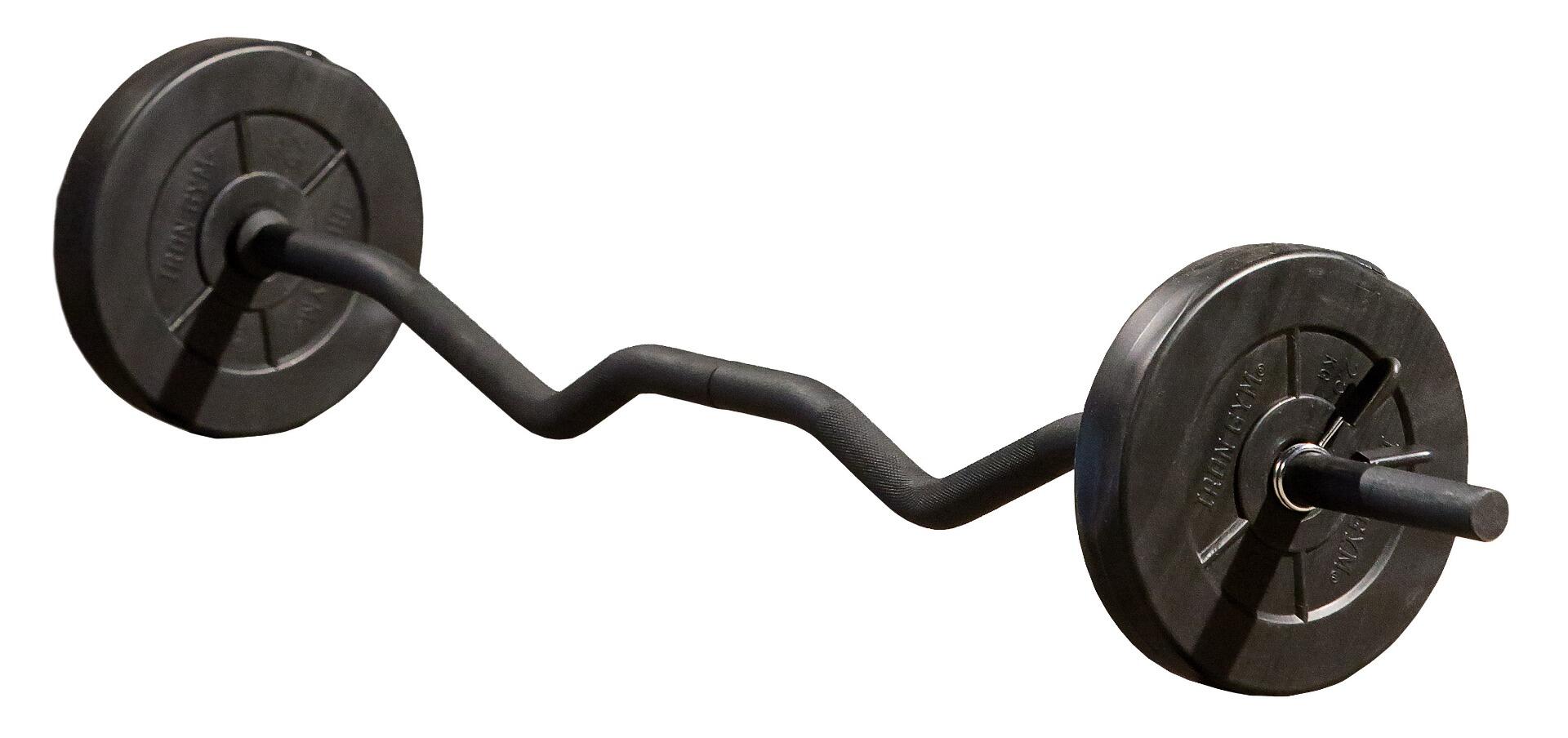 IRON GYM Iron Gym Curlstang EZ Curl Bar met halterset halterschijven