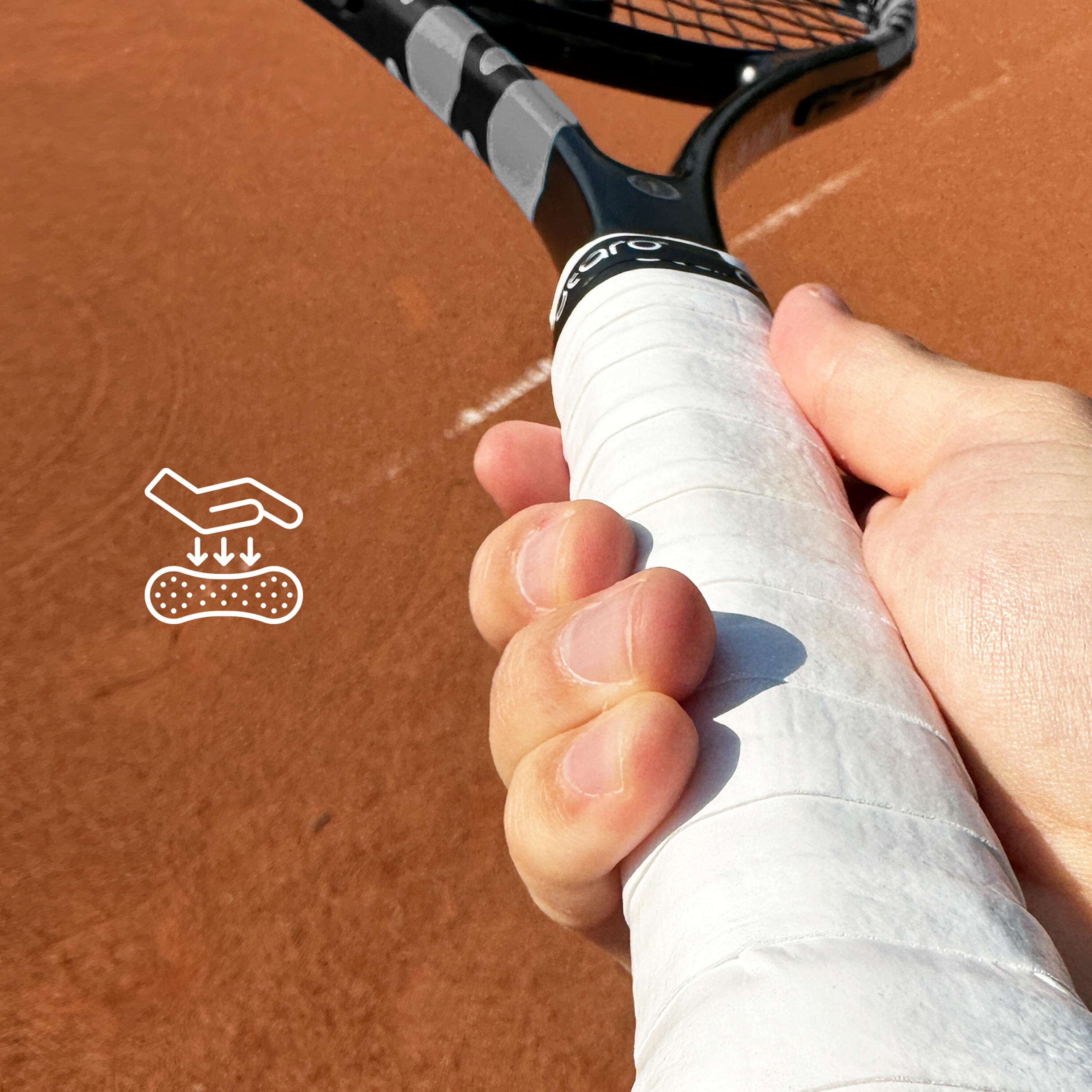 Bande de prise pour tennis: Overgrip 2 pcs | sans plastique - blanc 4/6