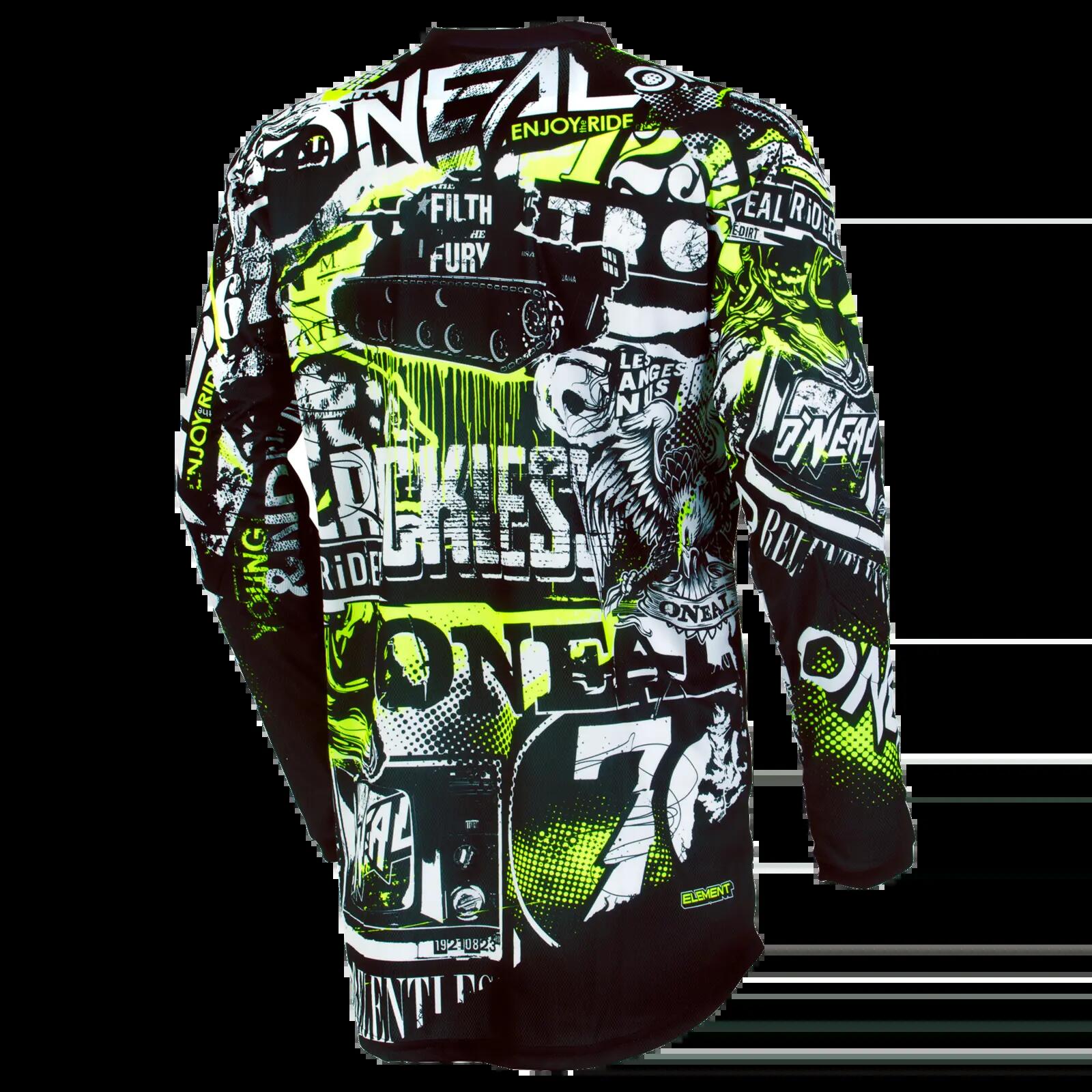 MTB Maillots ELEMENT Homme Noir/Neon Yellow 2/4