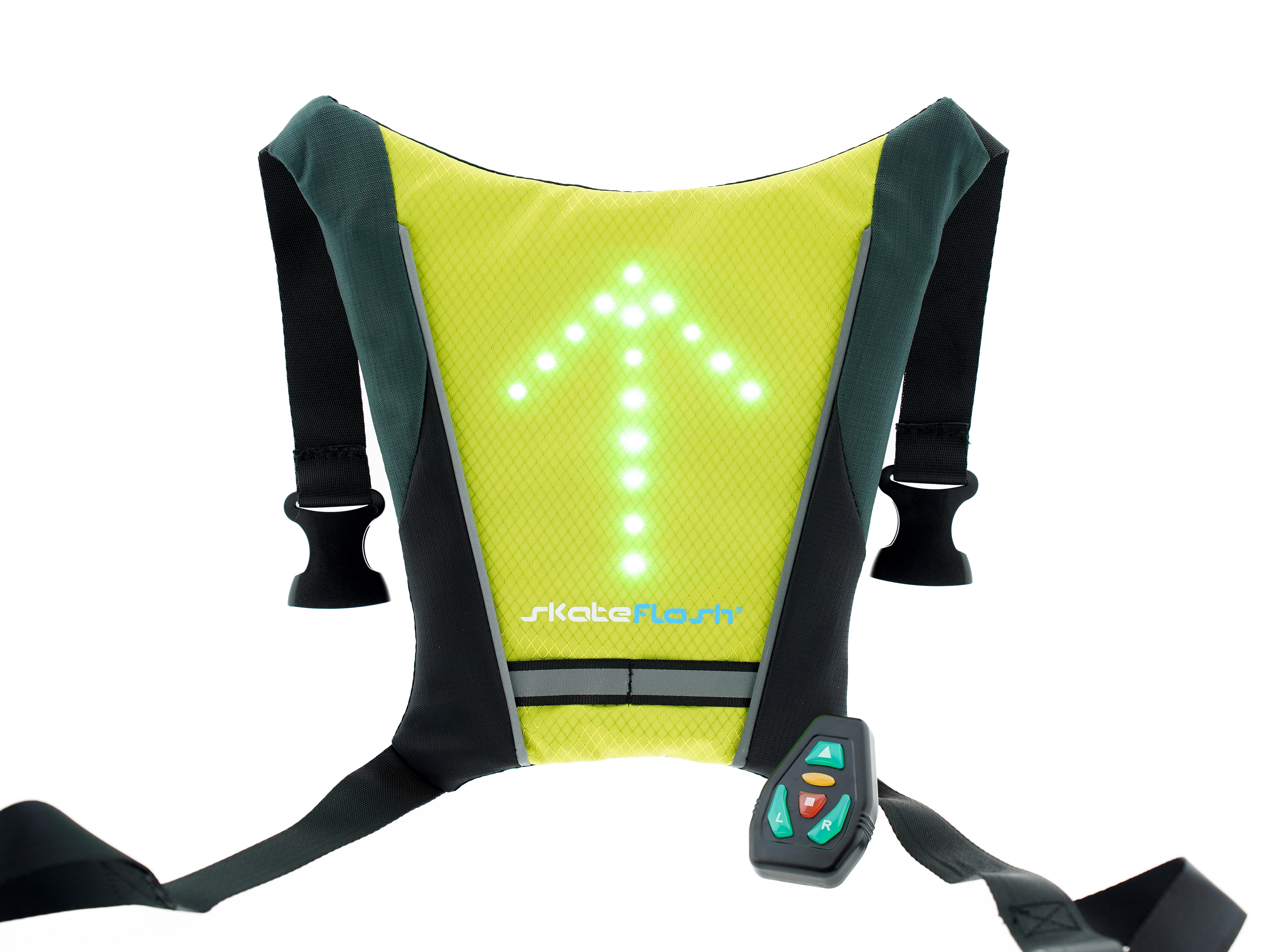 Colete refletor luz led em nylon + espuma - skateflash