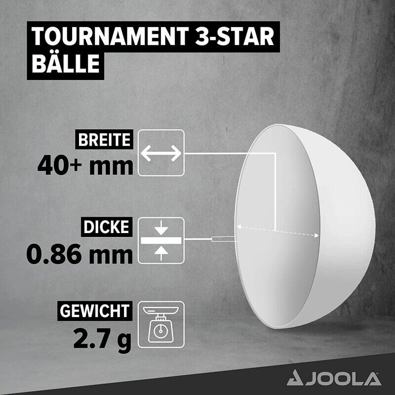 JOOLA Tischtennisbälle TOURNAMENT*** 40+ Weiß 24er