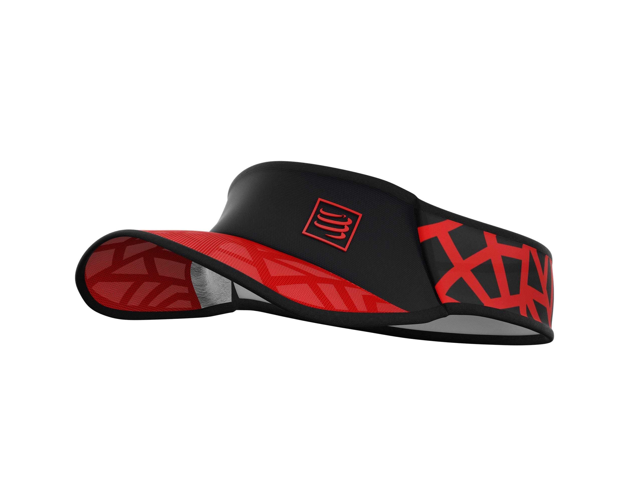 Viseira spiderweb ultralight corrida vermelho compressport