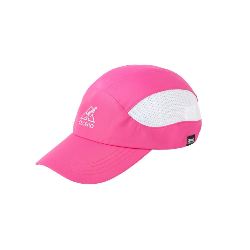 UV MESH 中性跑步帽 - 桃紅/白色