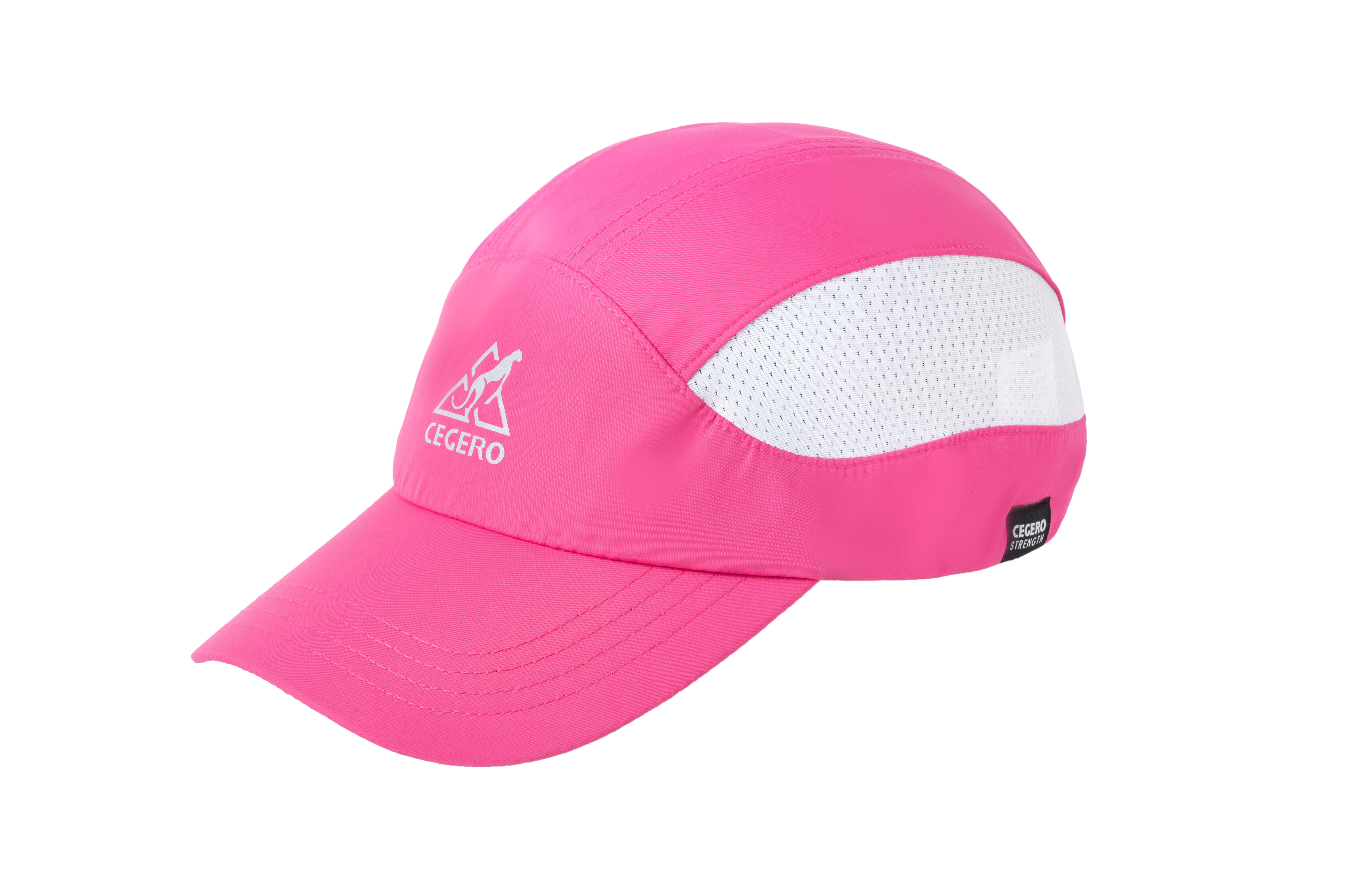 UV MESH UNISEX RUNNING CAP - FLAMINGO/WHITE
