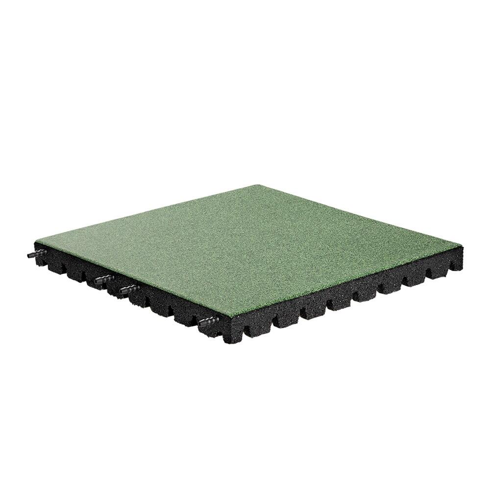 EPDM Rubber Tile - Green - 50x50 cm – 55mm - Incl. Pins