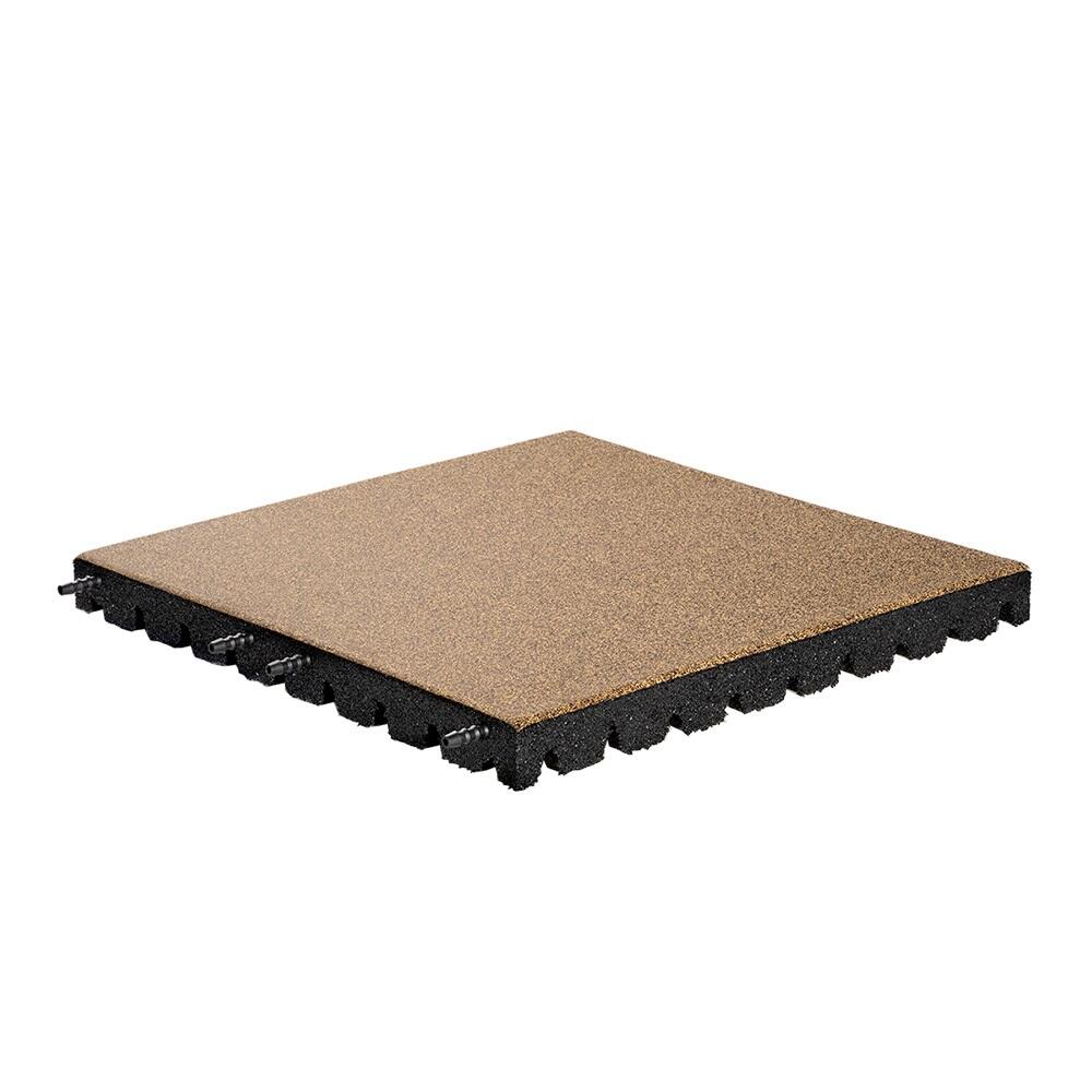 EPDM rubber tile - Beige - 50x50 cm – 45mm - incl. pins