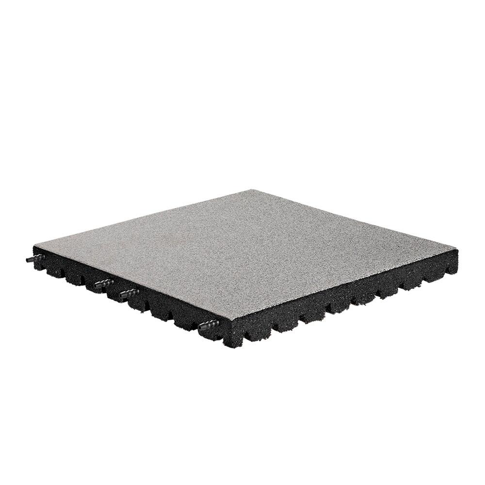 EPDM rubber tile - Grey - 50x50 cm – 45mm - Incl. Pins
