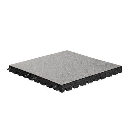 Rubber tegel EPDM - Grijs - 50x50 cm – 45mm - Incl. Pennen