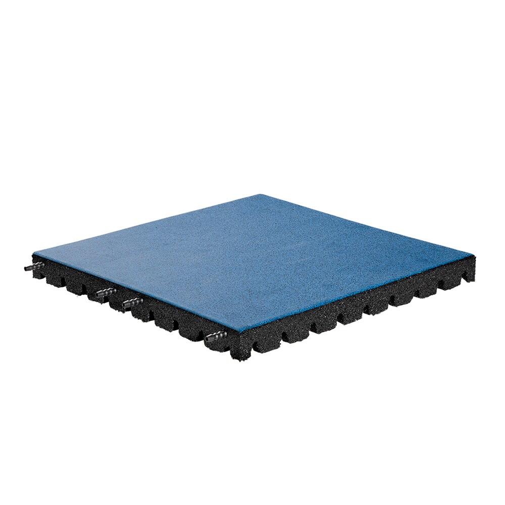 IVOL Piastrella in gomma EPDM - Blu - 50x50 cm – 55 mm - Incl. Penne