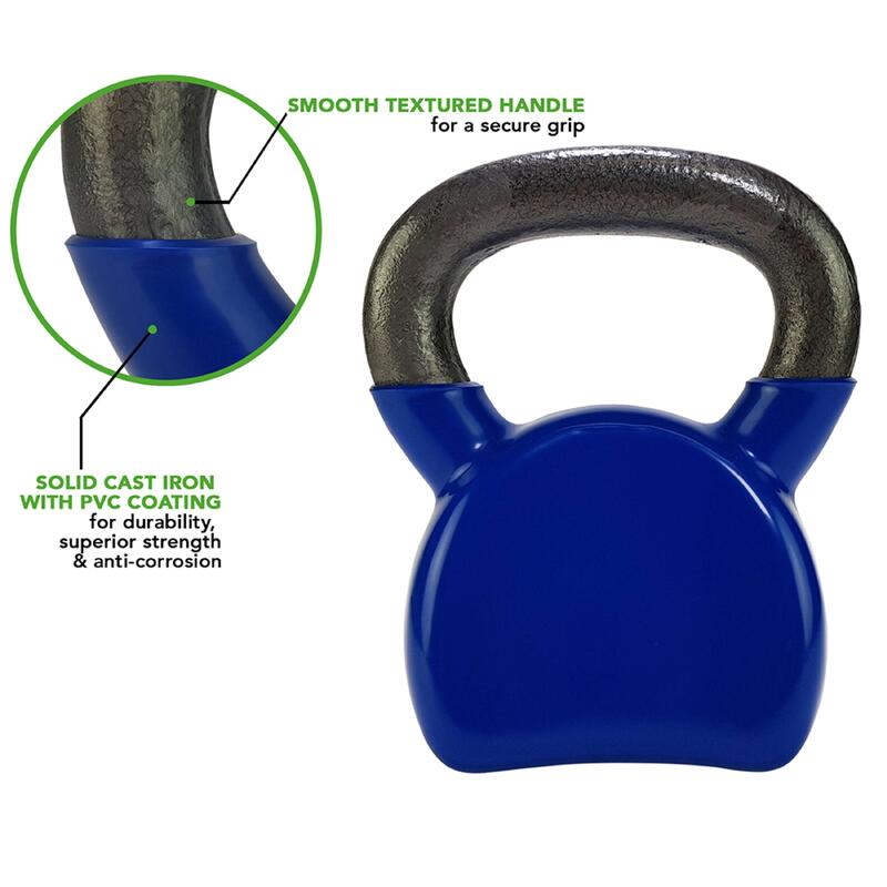 Kugelhantel - Gusseisen - Vinyl - farbige Kettlebell