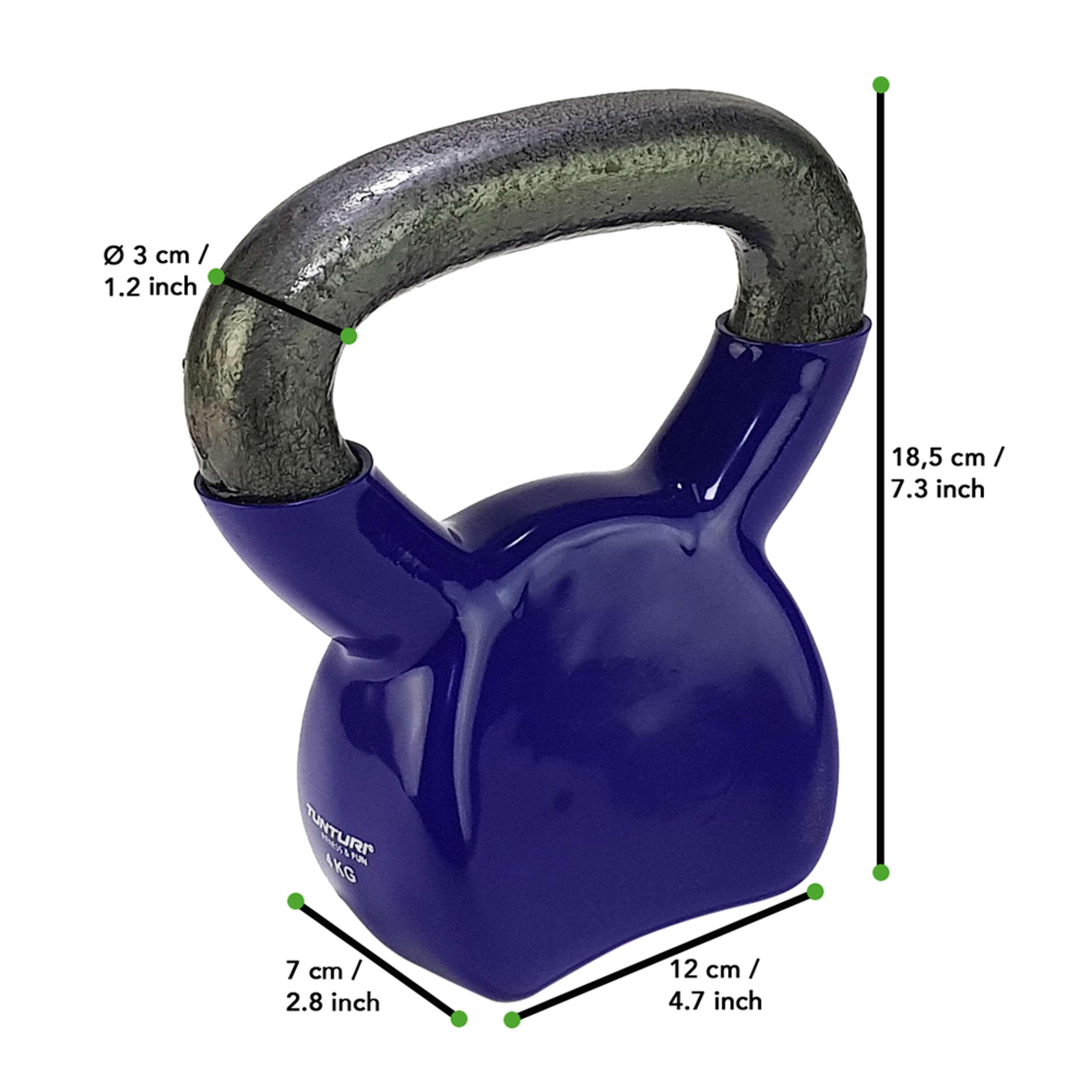 Kettlebell Vinilo 4 kg Morado Decathlon