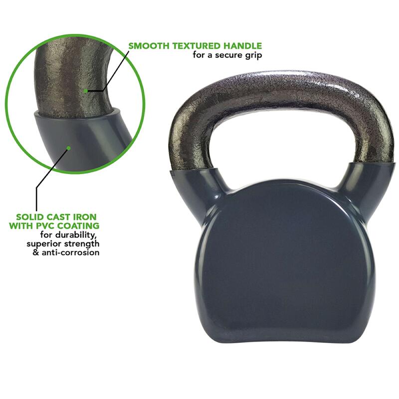 Kettlebell vinilo 4kg gris