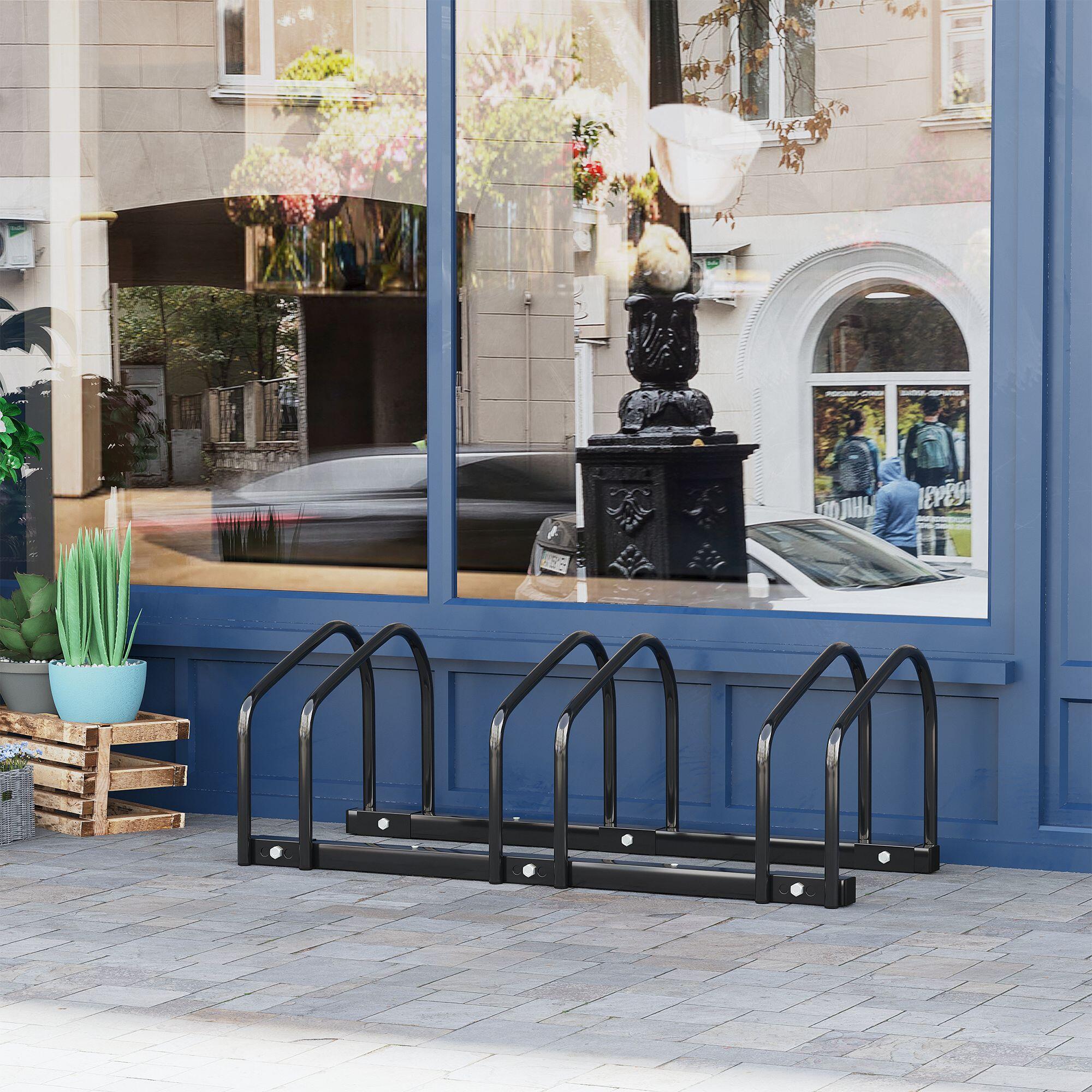 Aparcamiento para Bicicletas HOMCOM 76x33x27 cm Negro 2/7