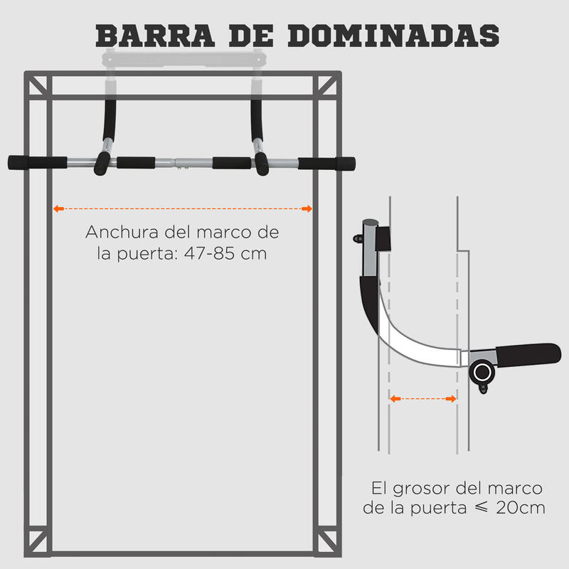 Barra de Dominadas HOMCOM 92x40x17 cm Negro