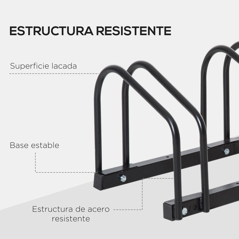 Aparcamiento para Bicicletas HOMCOM 179x33x27 cm Negro