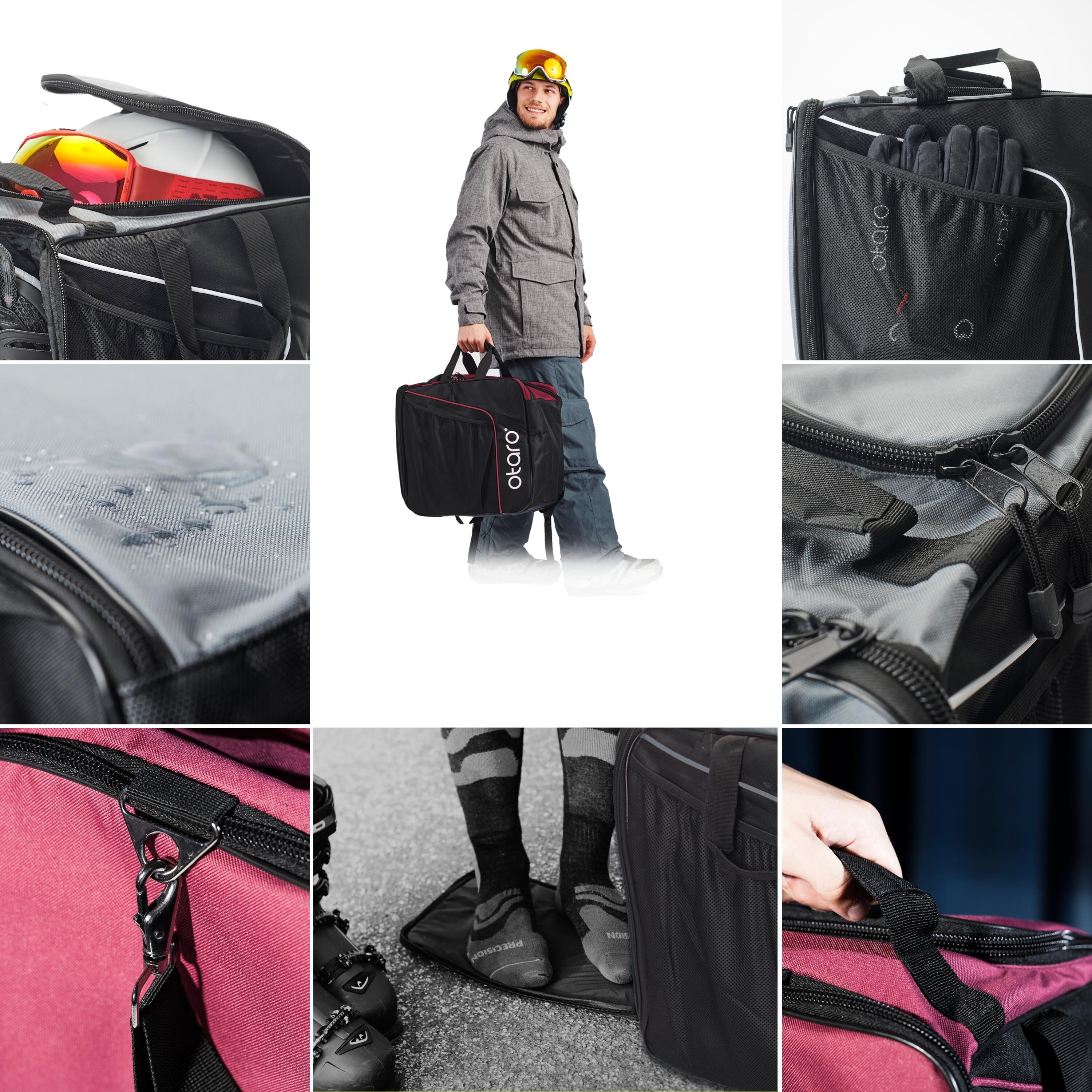 Skischuhtasche mit Helmfach, Schultergurt & Aufstandfläche | Classic 44L Rot 4/7