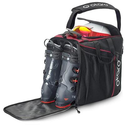 Skischuhtasche mit Helmfach, Schultergurt & Aufstandfläche | Kinder 27L Eisgrau