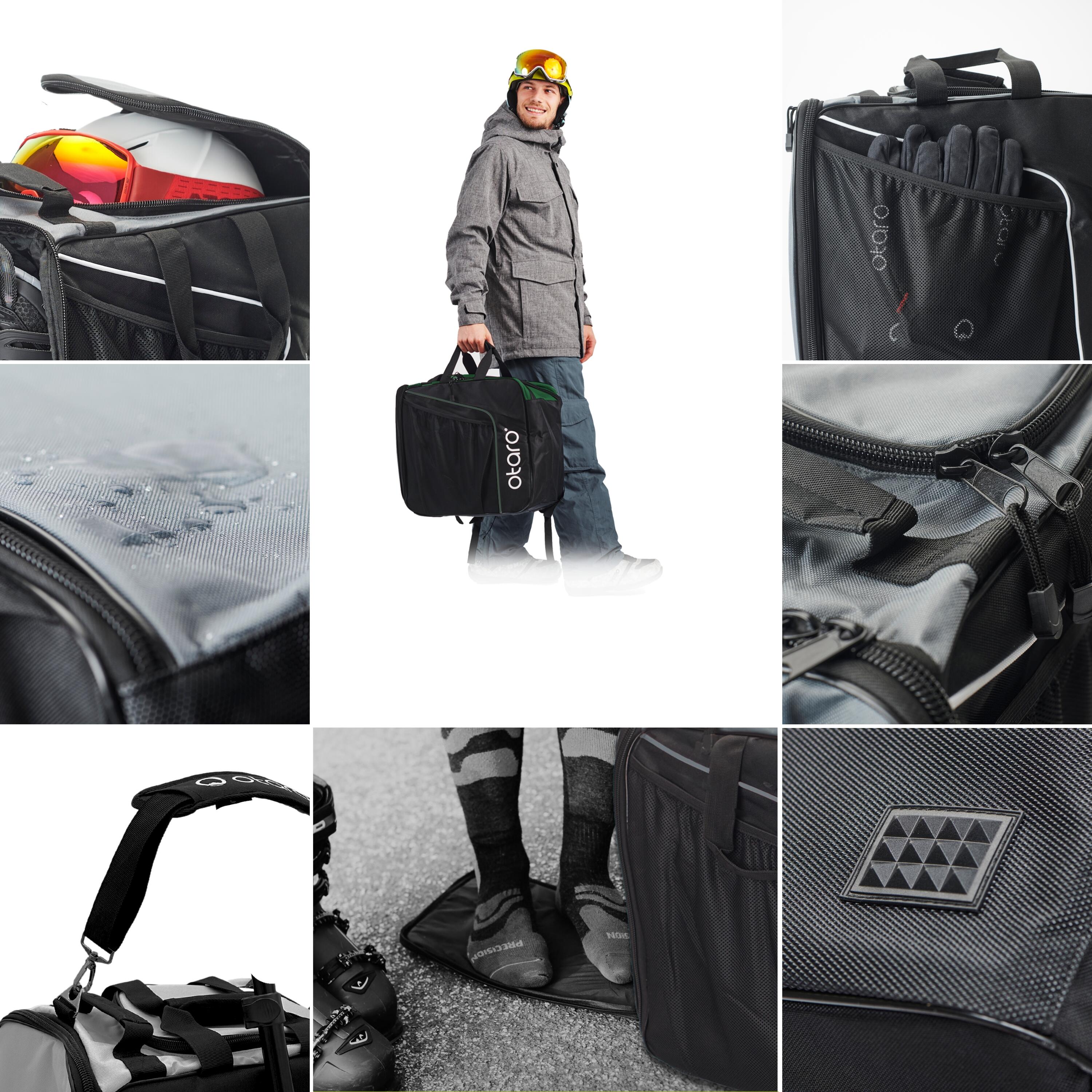 Skischuhtasche mit Helmfach, Schultergurt & Aufstandfläche | Classic 44L Grün 4/7