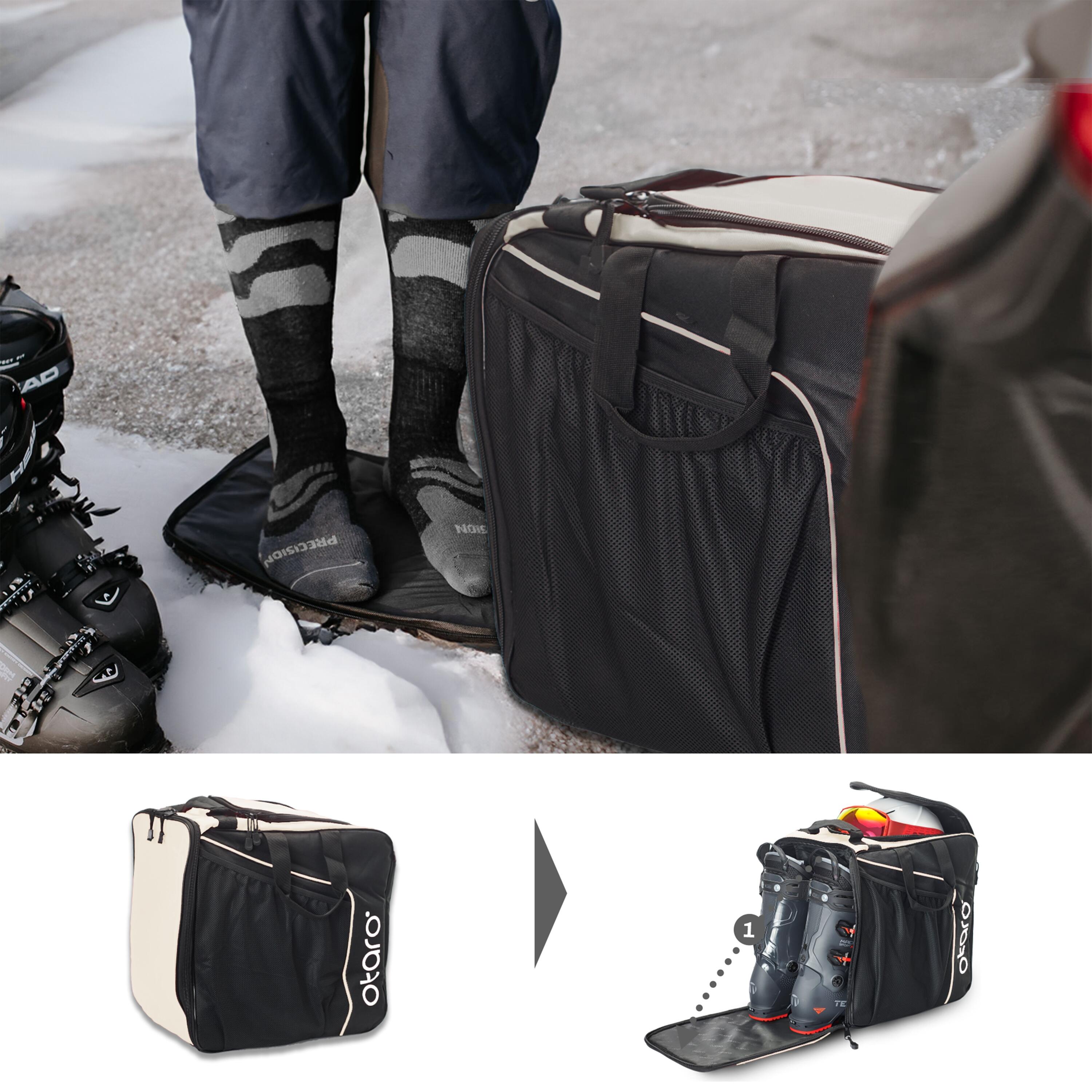 Skischuhtasche mit Helmfach, Schultergurt & Aufstandfläche | Classic 44L Weiß 3/7