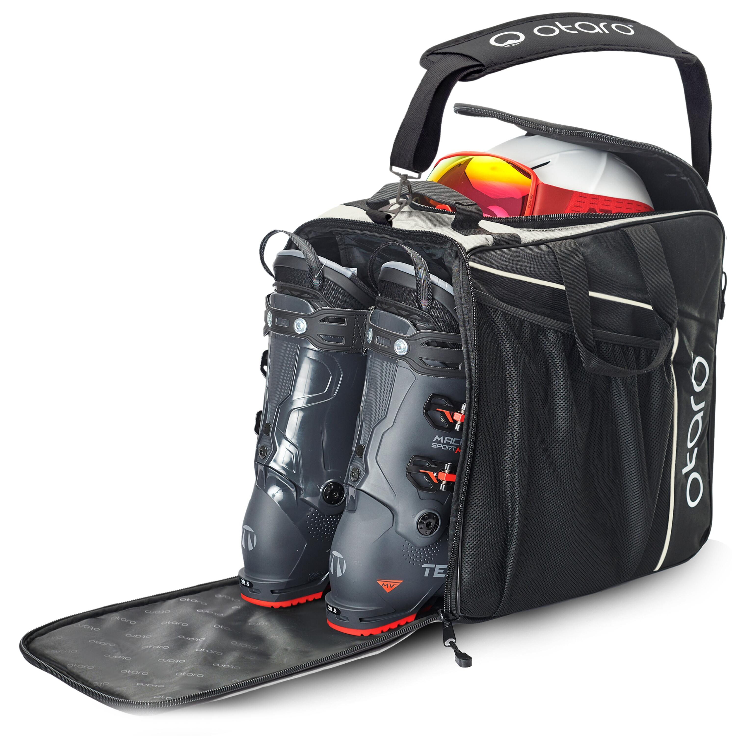 Otaro - Sac Chaussures Ski Avec Compartiment Pour Casque De Ski Classic 44l Blanc Givré - Sac À Chaussures - Blanc|noir - Decathlon